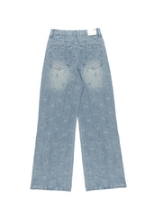 Cherry Embroidered Wide-Leg Jeans | Forever 21 Women