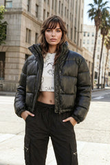 Faux Leather Puffer Jacket | Forever 21 Women
