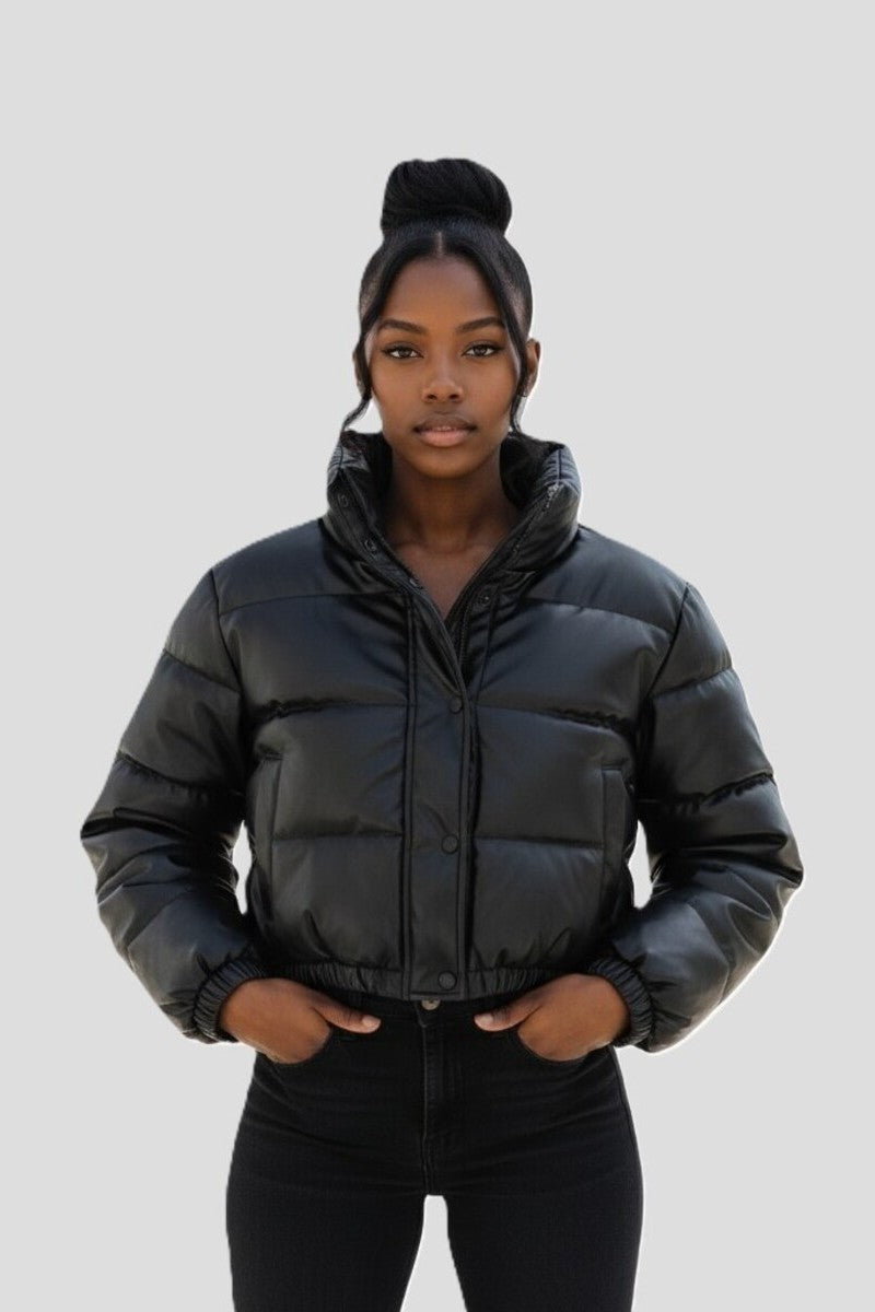 Faux Leather Puffer Jacket | Forever 21 Women