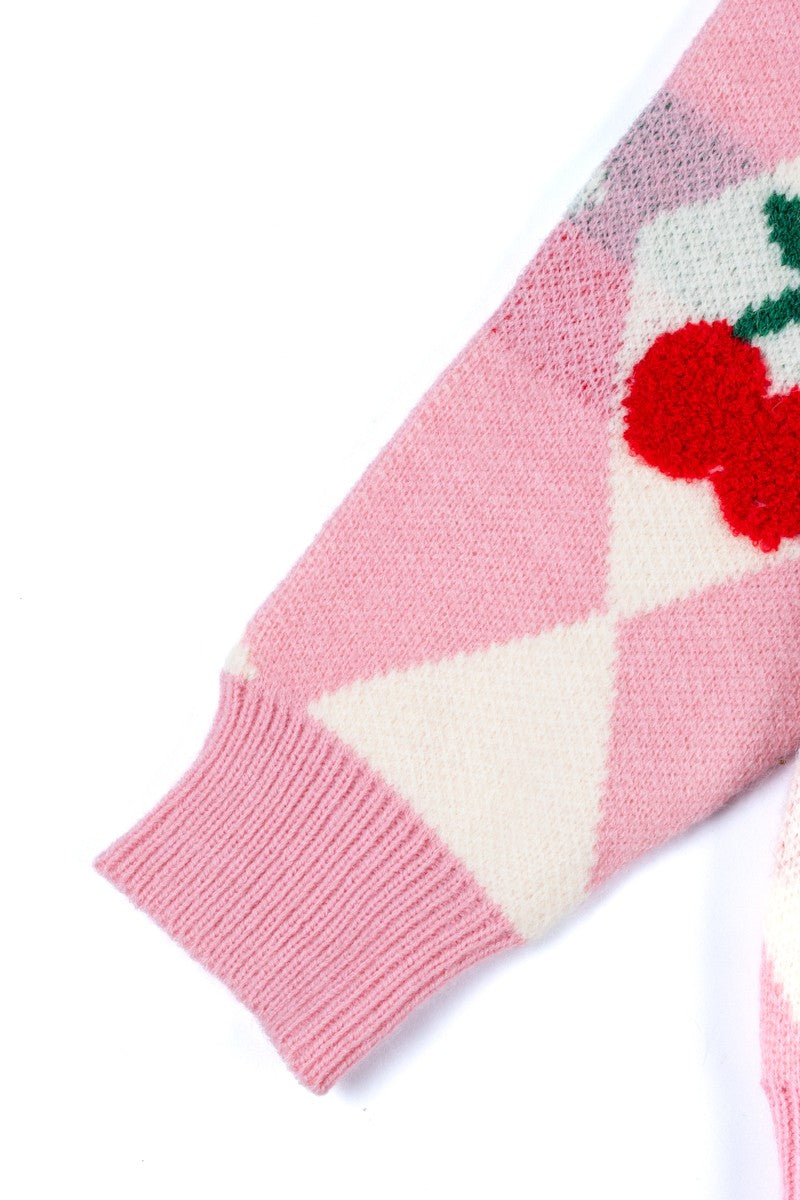 Argyle Cherry Knit Sweater | Forever 21 Women