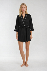Piped-Trim Modal Robe | Forever 21 Women