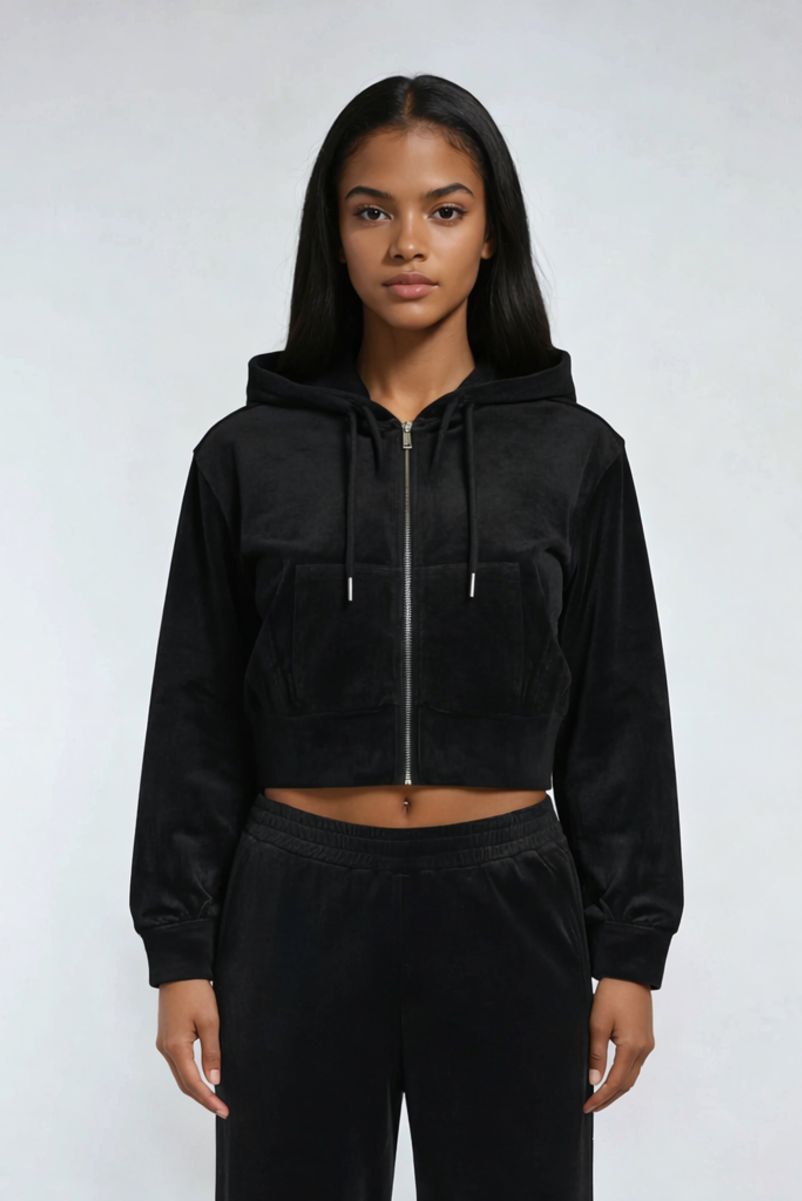 Velour Zip-Front Hoodie & Pant Set | Forever 21 Women