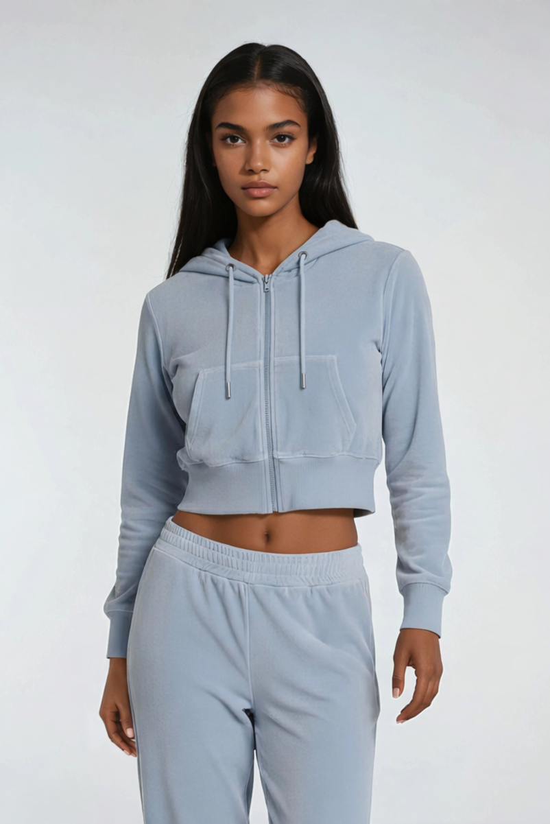 Velour Zip-Front Hoodie & Pant Set | Forever 21 Women