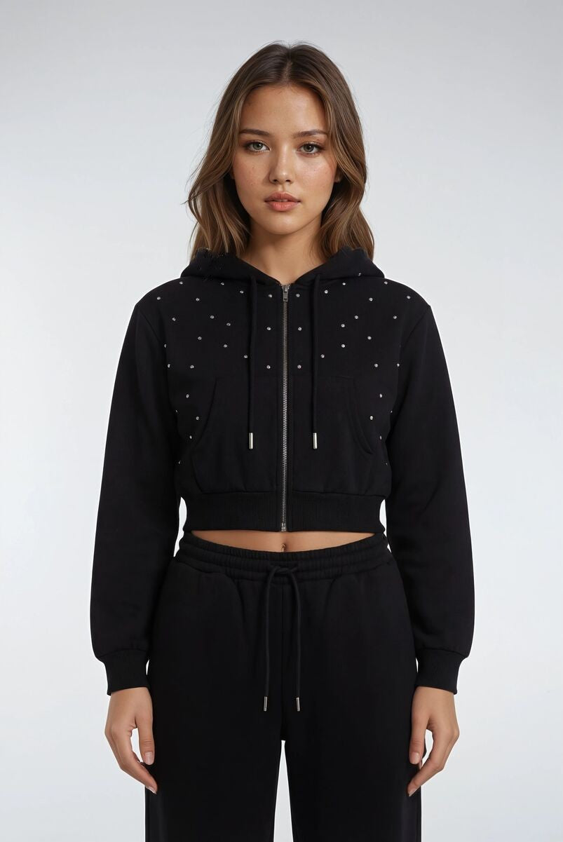 Cropped Embellished Hoodie | Forever 21 Women