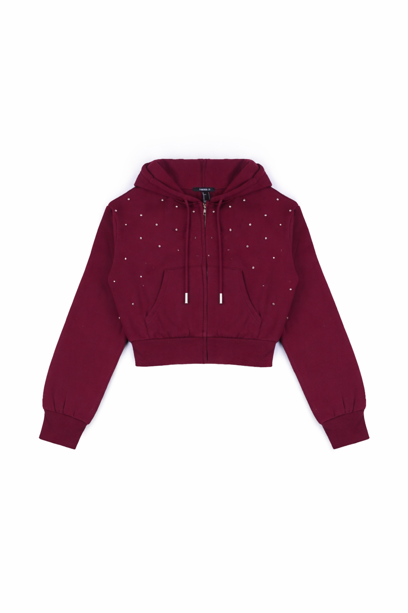 Cropped Embellished Hoodie | Forever 21 Women