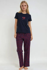 Bow Tee & Plaid Pants Pajama Set | Forever 21 Women