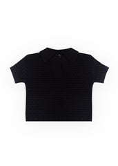 Short-Sleeve Crochet Collared Sweater Top | Forever 21 Women