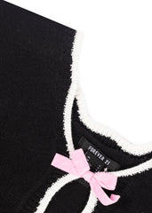 Velvet Bow Open-Front Knit Sweater | Forever 21 Women