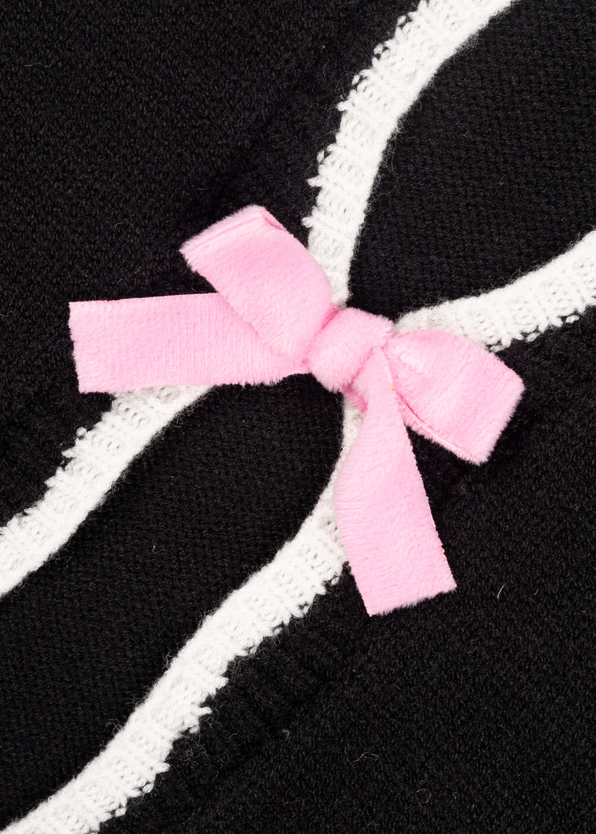 Velvet Bow Open-Front Knit Sweater | Forever 21 Women