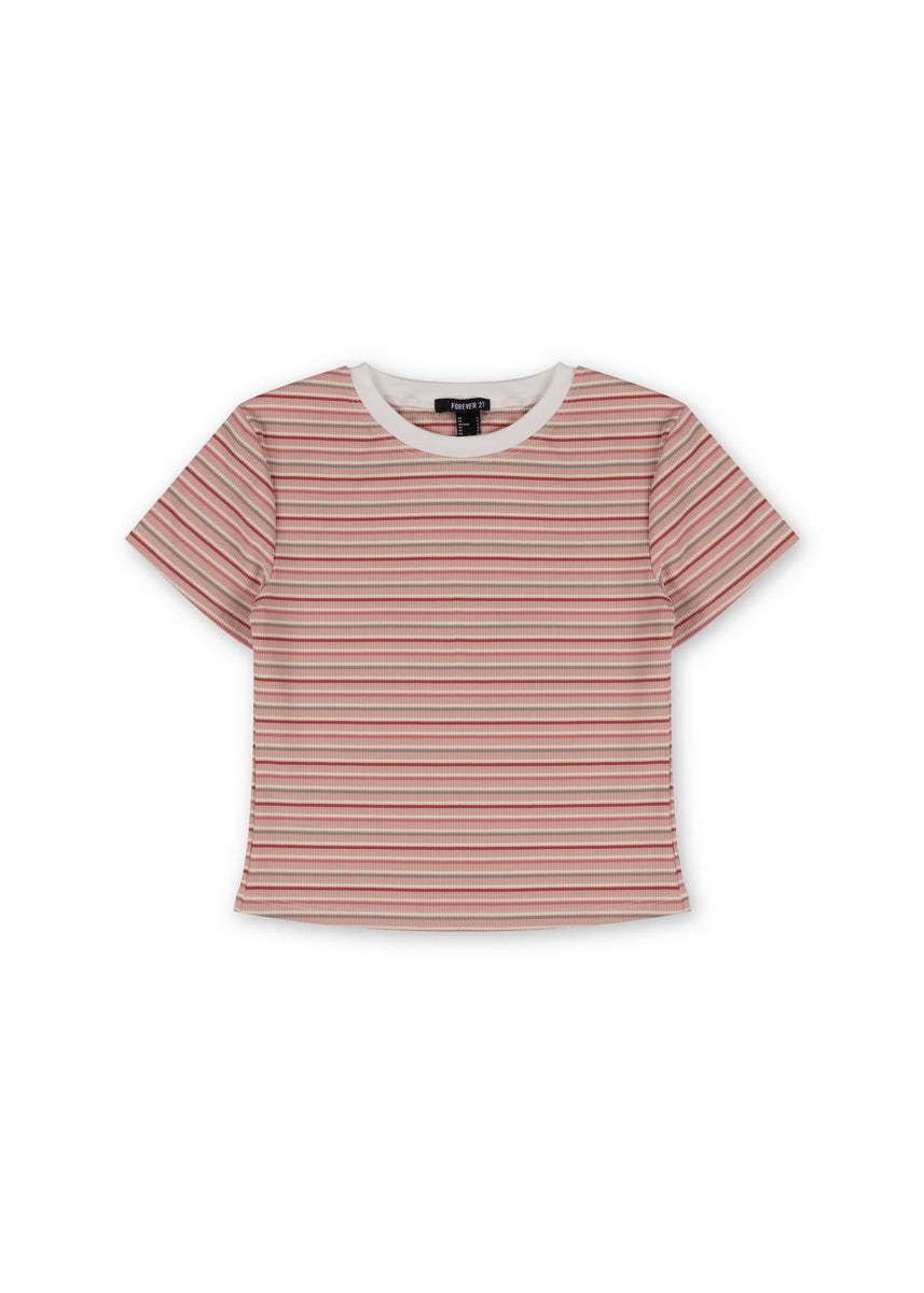 Rib-Knit Striped Baby Tee | Forever 21 Women