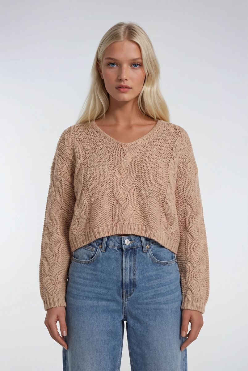 V-Neck Cable Knit Sweater | Forever 21 Women