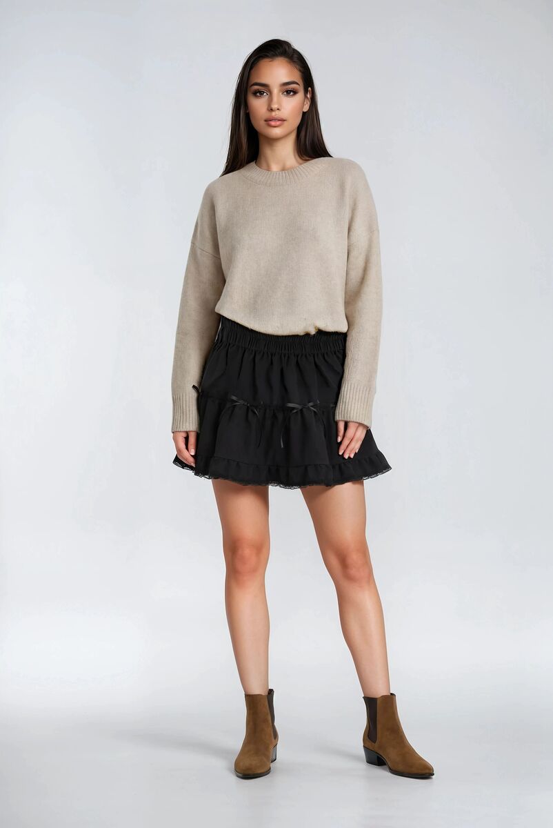 Tiered Ruffle Lace-Trim Mini Skirt | Forever 21 Women