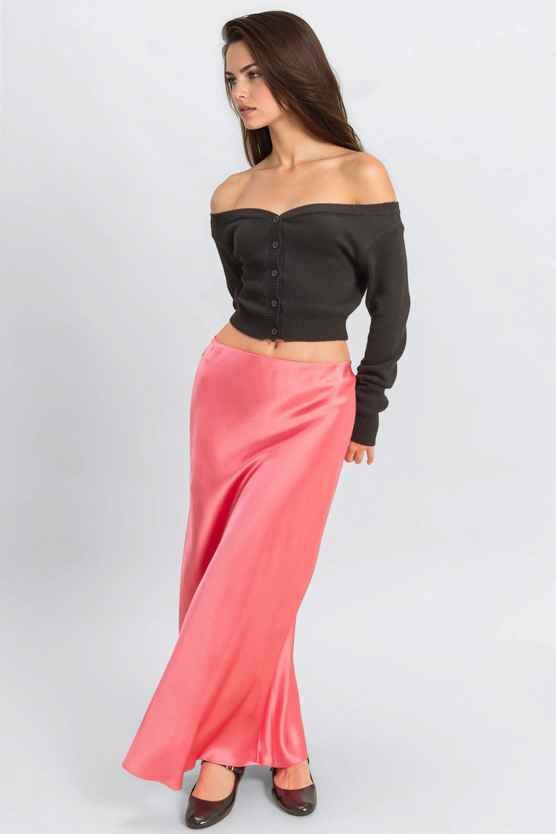 Off-The-Shoulder Cropped Button-Front Sweater | Forever 21 Women