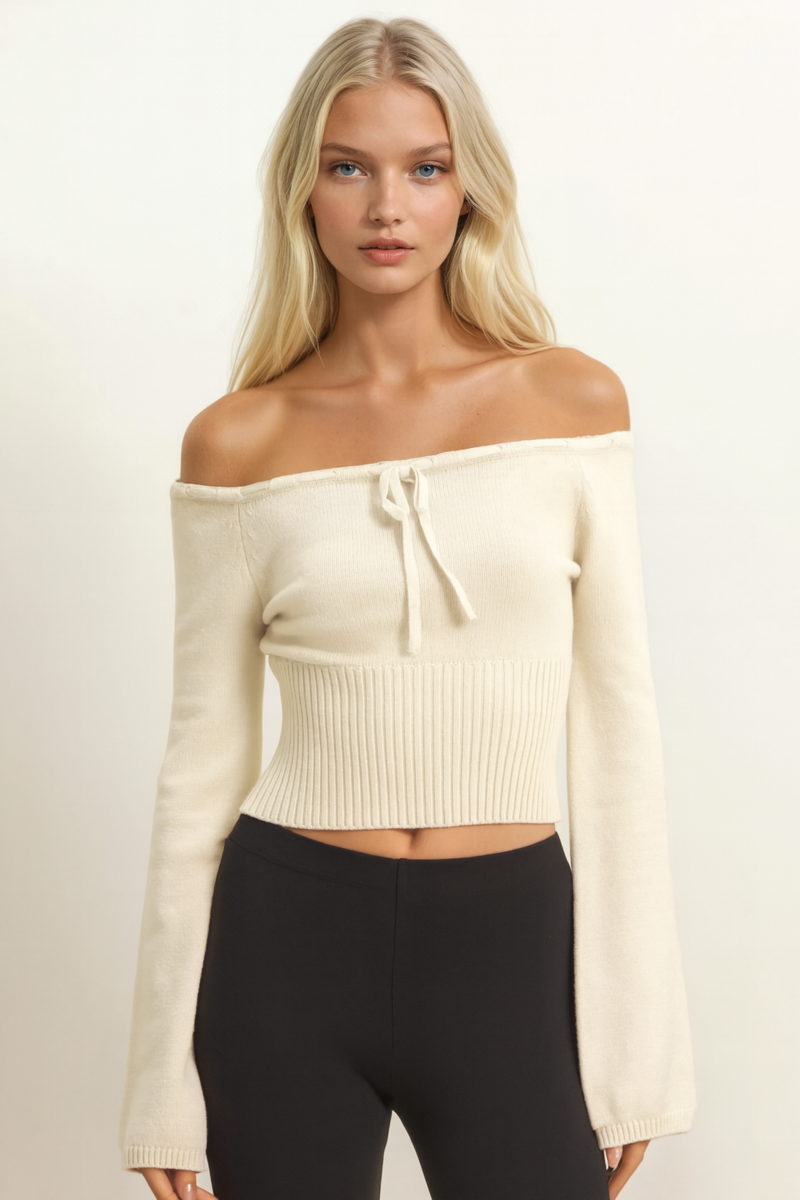 Off-The-Shoulder Tie-Front Sweater Top | Forever 21 Women