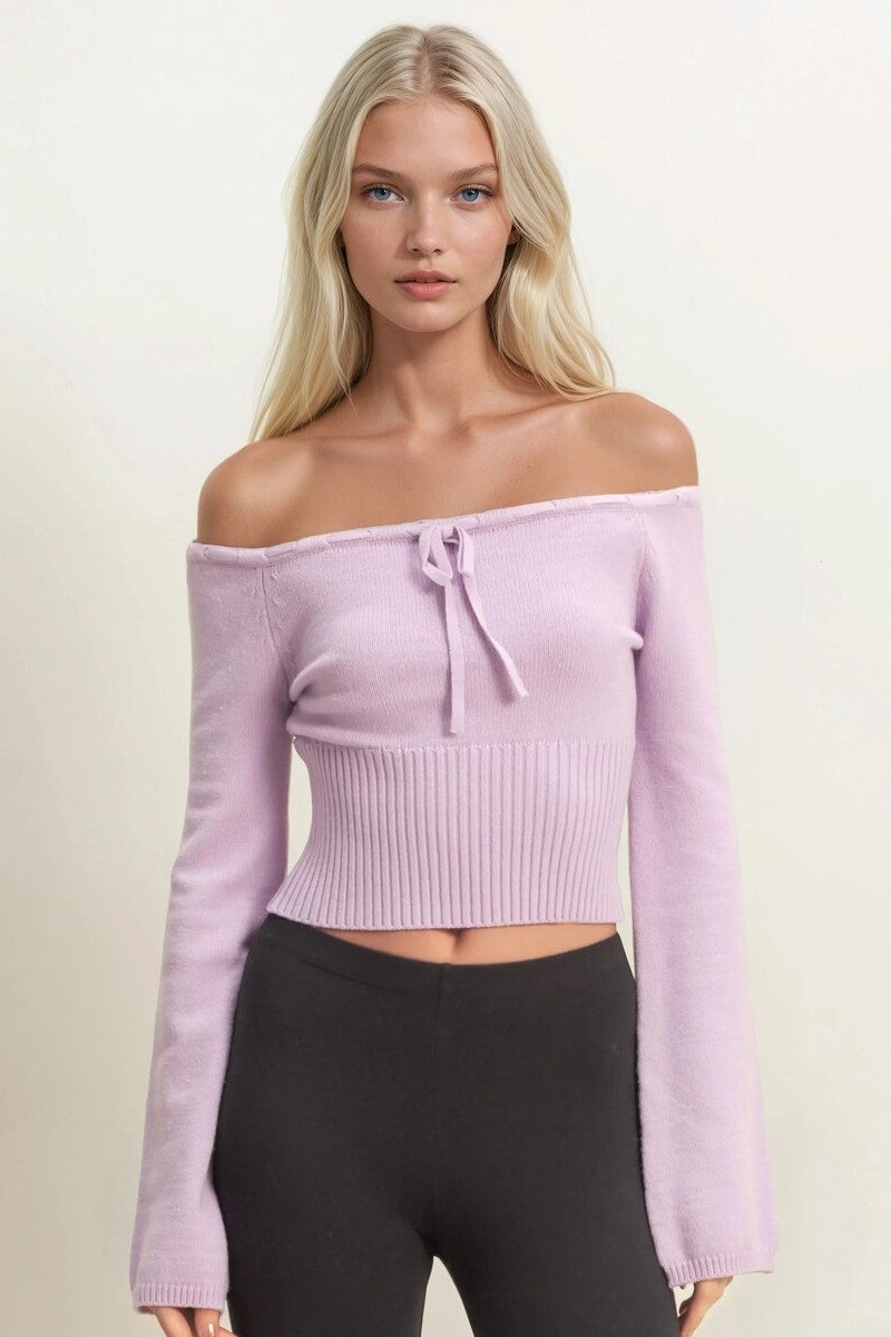 Off-The-Shoulder Tie-Front Sweater Top | Forever 21 Women