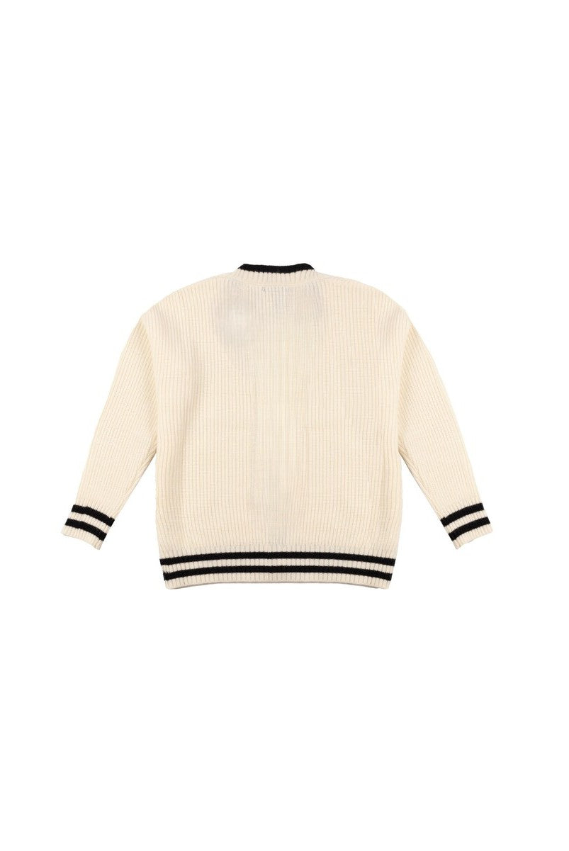 Oversized Contrast-Trim Ribbed Cardigan | Forever 21 Women