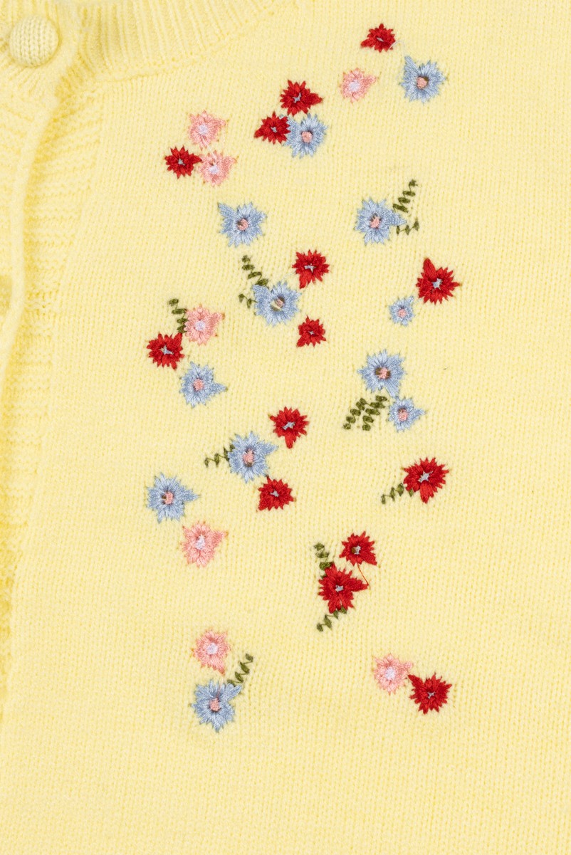 Floral Embroidered Puff-Sleeve Cardigan | Forever 21 Women