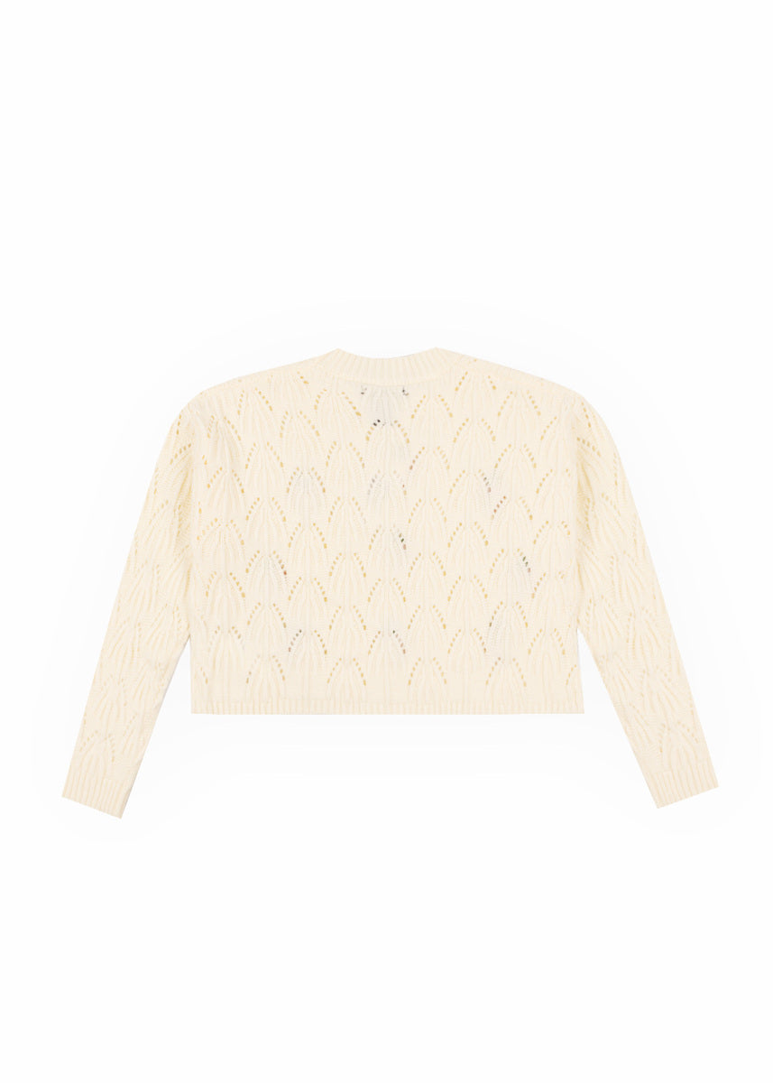 Embroidered Strawberry Cropped Pointelle Sweater | Forever 21 Women