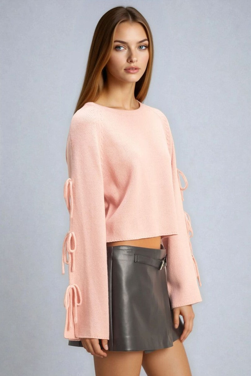 Tie-Sleeve Cropped Sweater Top | Forever 21 Women
