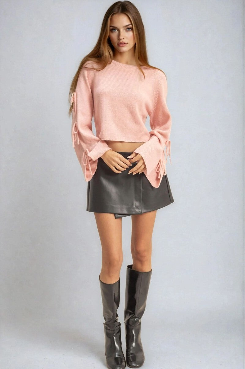 Tie-Sleeve Cropped Sweater Top | Forever 21 Women