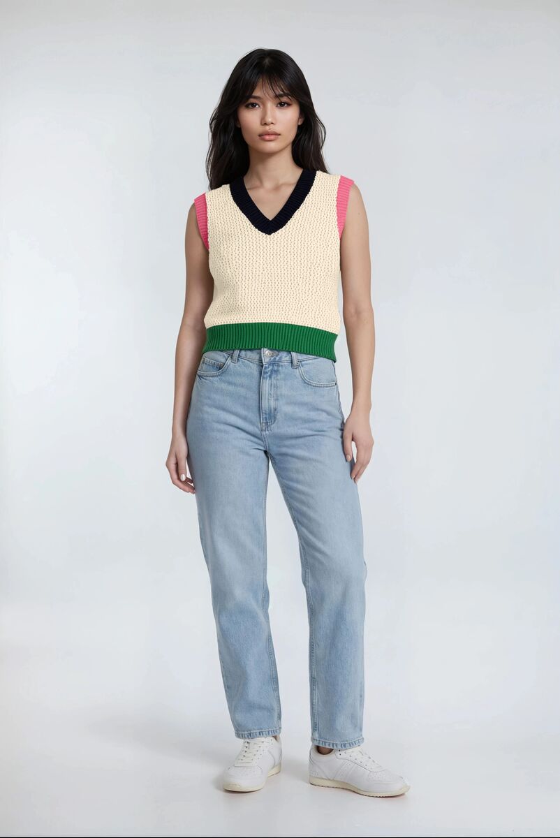 Colorblock V-Neck Sweater Vest | Forever 21 Women