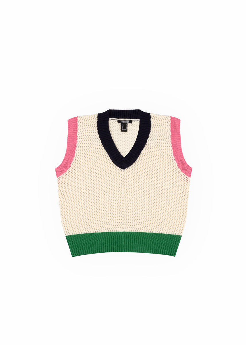 Colorblock V-Neck Sweater Vest | Forever 21 Women