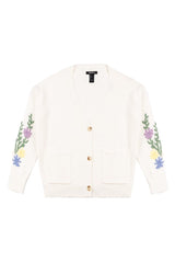 Floral Embroidered-Sleeve Cropped Cardigan | Forever 21 Women