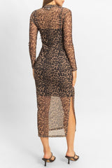 Mesh Leopard Print Midi Dress | Forever 21 Women