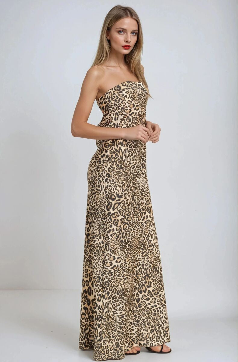 Satin Leopard Print Maxi Dress | Forever 21 Women