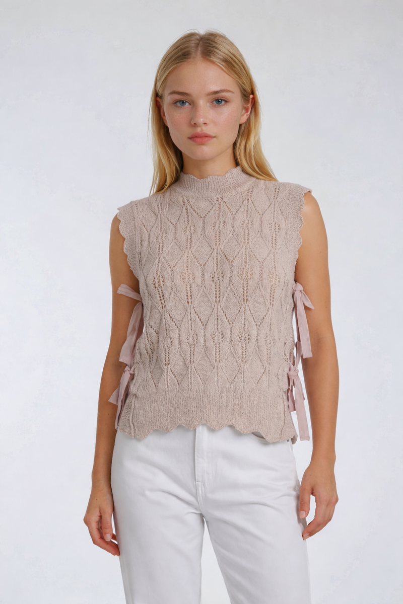 Sleeveless Side-Tie Crochet Knit Top | Forever 21 Women