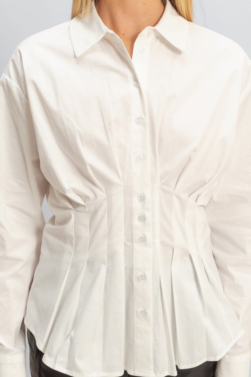 Pleated Poplin Peplum Shirt | Forever 21 Women