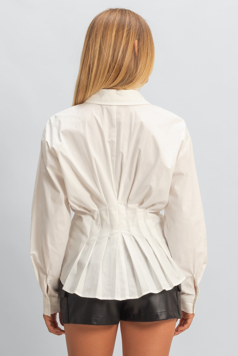 Pleated Poplin Peplum Shirt | Forever 21 Women
