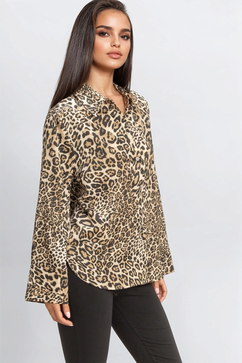 Satin Leopard Print Shirt | Forever 21 Women