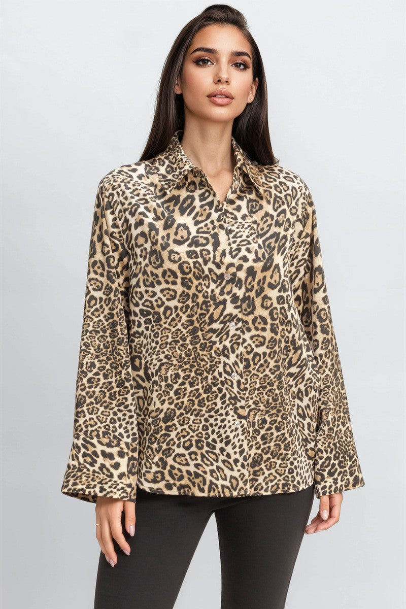 Satin Leopard Print Shirt | Forever 21 Women