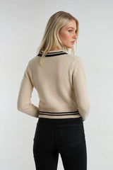 Contrast-Trim Collared Knit Sweater | Forever 21 Women