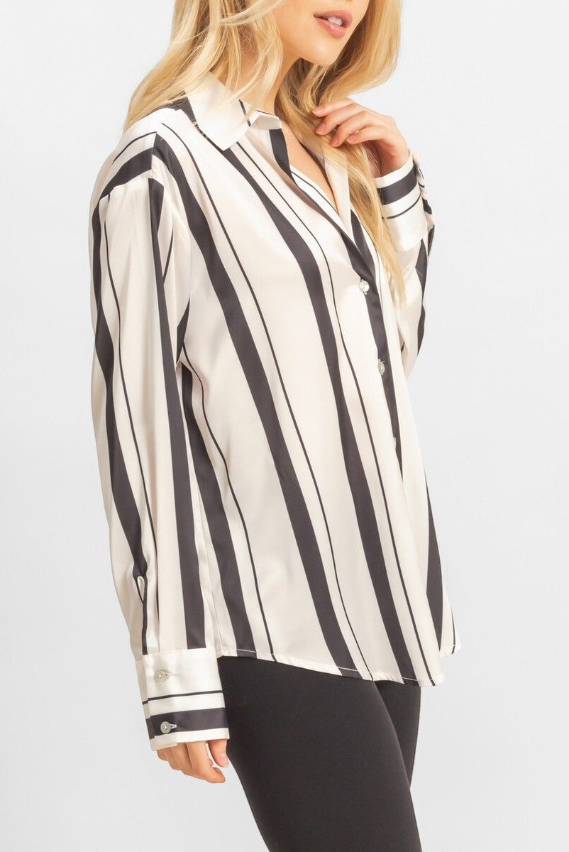 Satin Striped Shirt | Forever 21 Women