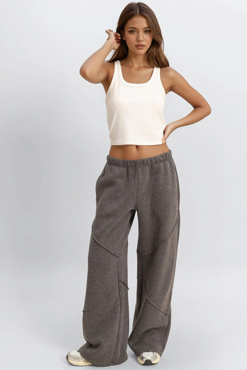 Exposed-Seam Wide-Leg Joggers | Forever 21 Women
