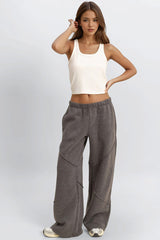 Exposed-Seam Wide-Leg Joggers | Forever 21 Women