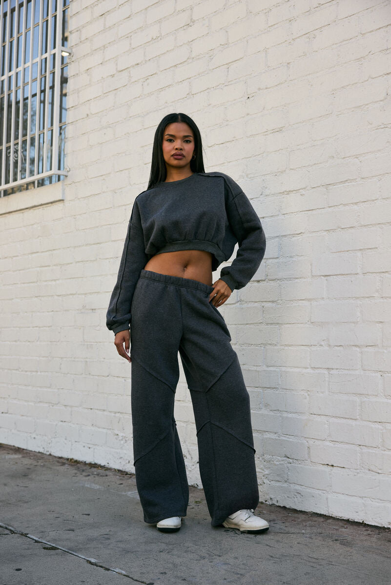 Exposed-Seam Wide-Leg Joggers | Forever 21 Women