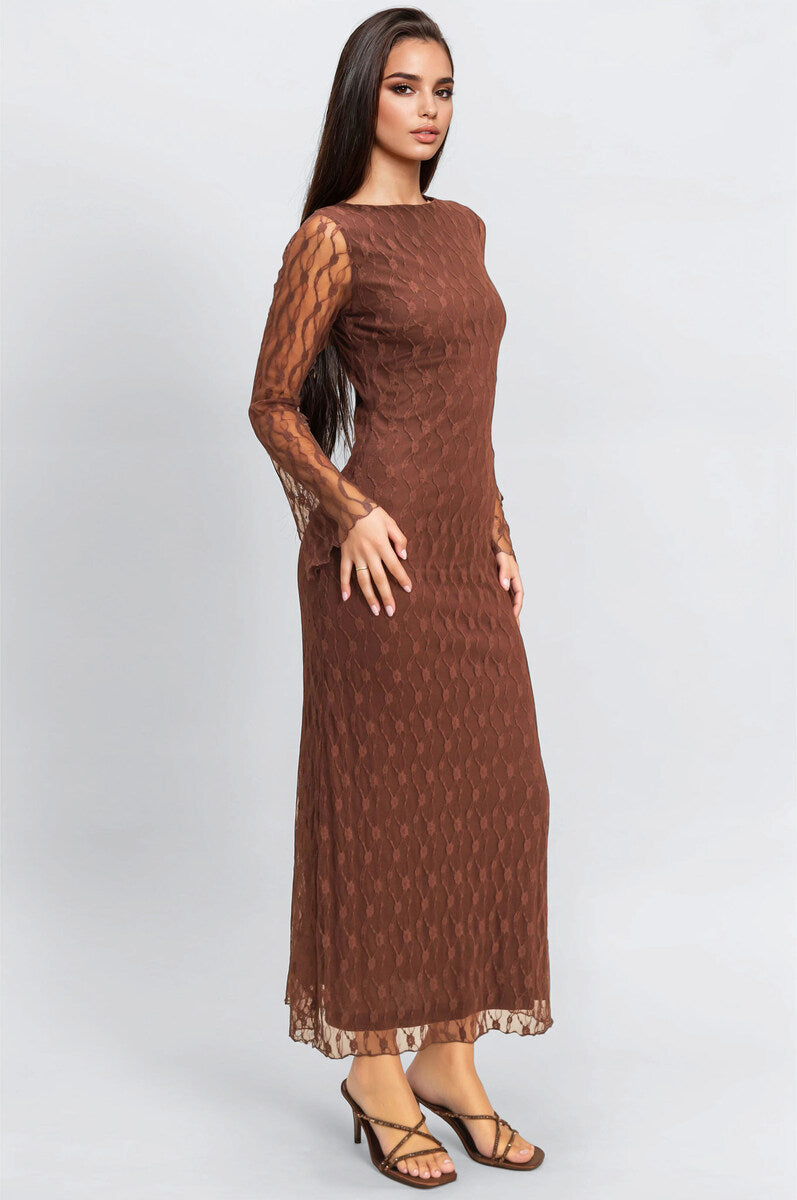 Semi-Sheer Lace Bodycon Maxi Dress | Forever 21 Women