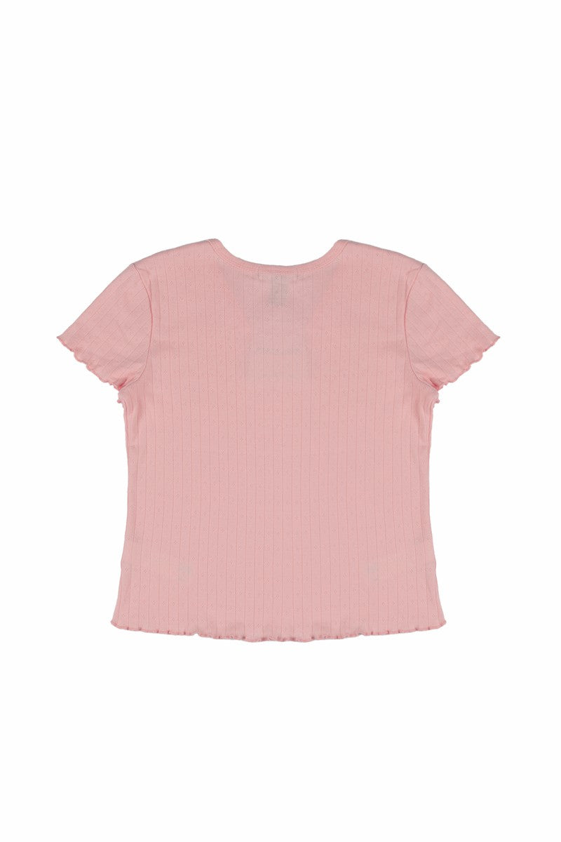 Ribbed Lettuce-Edge Henley Tee | Forever 21 Women