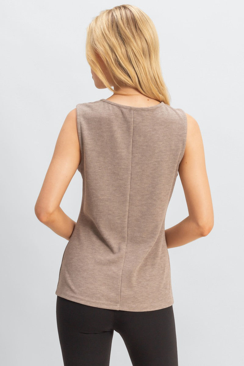 Rib-Knit Button-Front Sleeveless Top | Forever 21 Women