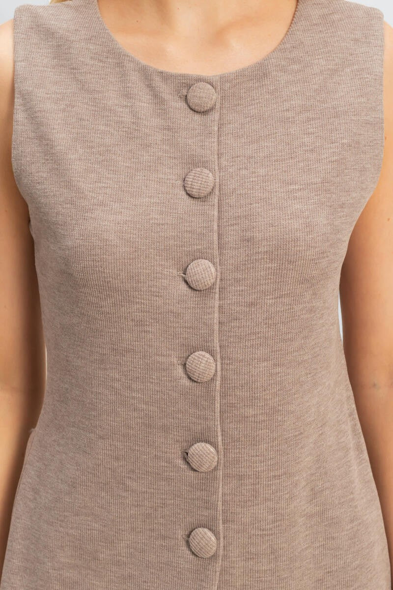 Rib-Knit Button-Front Sleeveless Top | Forever 21 Women