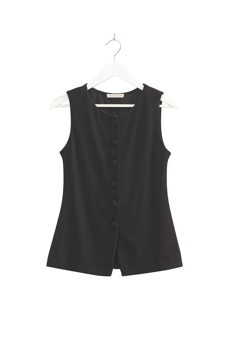Rib-Knit Button-Front Sleeveless Top | Forever 21 Women