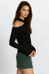 Ribbed Off-The-Shoulder Halter Sweater-Knit Top | Forever 21 Women