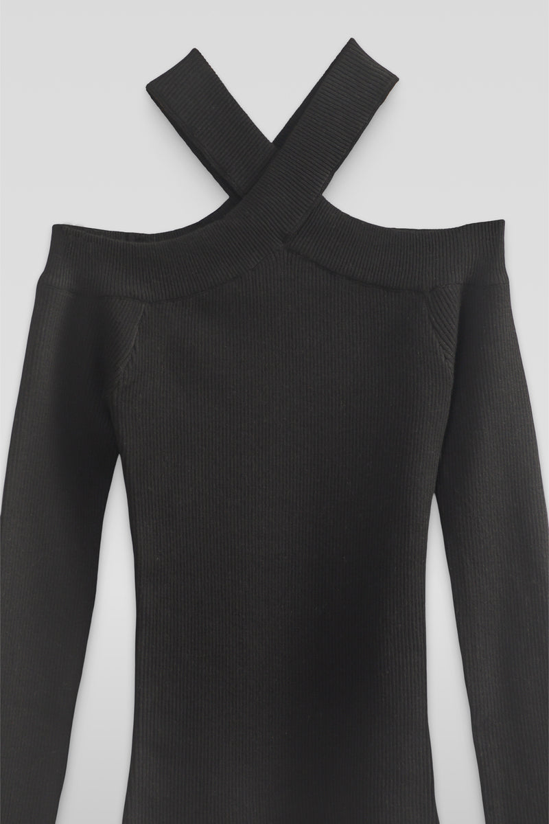 Ribbed Off-The-Shoulder Halter Sweater-Knit Top | Forever 21 Women