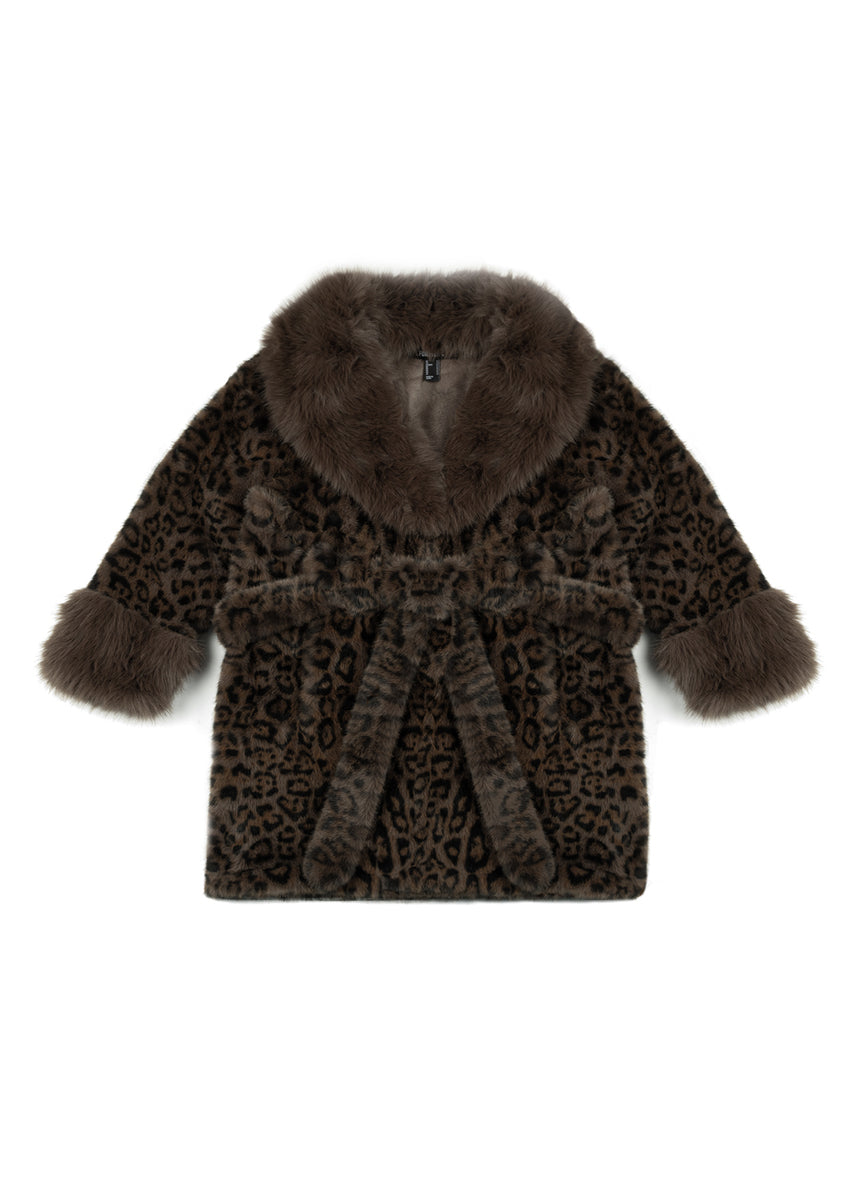 Leopard Print Tie-Waist Faux Fur Jacket | Forever 21 Women