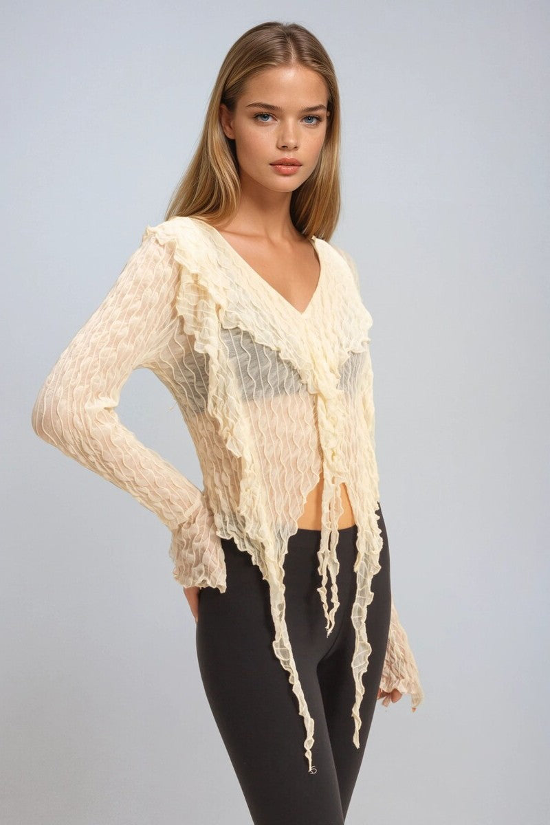 Textured Ruffled Lace Top | Forever 21 Women