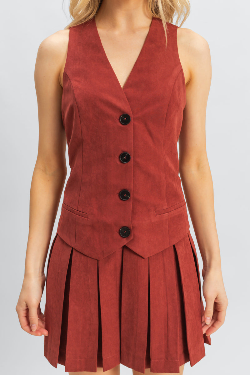 Vested Pleat-Skirt Mini Dress | Forever 21 Women