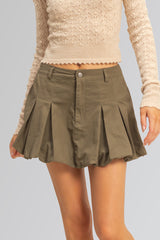 Twill Pleated Balloon Mini Skirt | Forever 21 Women